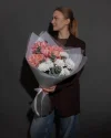 Букет цветов Персиковый эклер с с хризантемой и розами