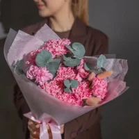 Букет из 9 розовых диантусов