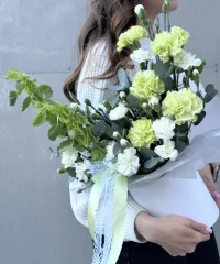 Шляпная коробка Мохито в бело - зеленой гамме