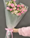 Букет из Кустовых гвоздик и альстромерий розовый