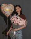 Букет цветов Дуэт для мамы из персиковых хризантем