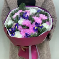 Букет цветов Шуба с ирисами