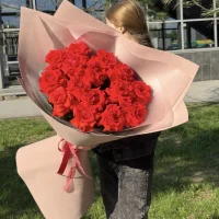 Большой букет французских роз