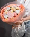 Букет цветов Осеннее утро с хризантемой и кустовыми розами