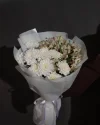 Букет цветов Зимний лучик с хризантемой и альстромерией