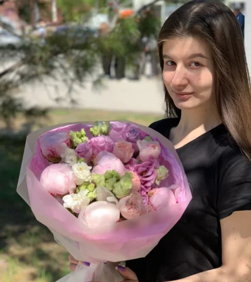 Букет Лиловый с пионами